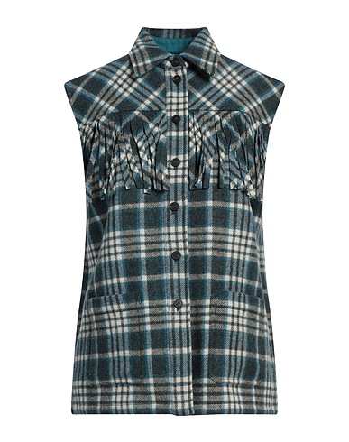 WEEKEND MAX MARA Checked shirt Deep teal 100% Virgin Wool