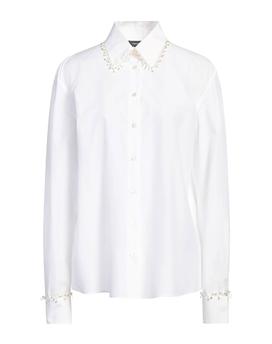 FABIANA FILIPPI Πουκάμισα BIANCO 100% Βαμβάκι, Πολυεστέρας, Γυαλί, Ρητίνη, Νάιλον