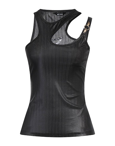 JUST CAVALLI Top Black 95% Polyester, 5% Elastane