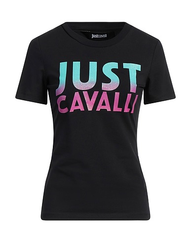 JUST CAVALLI T-shirt Black 95% Cotton, 5% Elastane