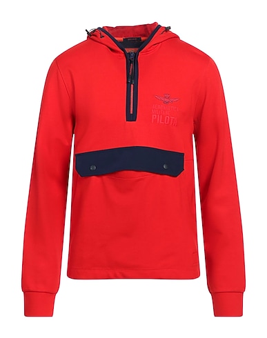 AERONAUTICA MILITARE Hooded track jacket  Red 70% Viscose, 25% Nylon, 5% Elastane