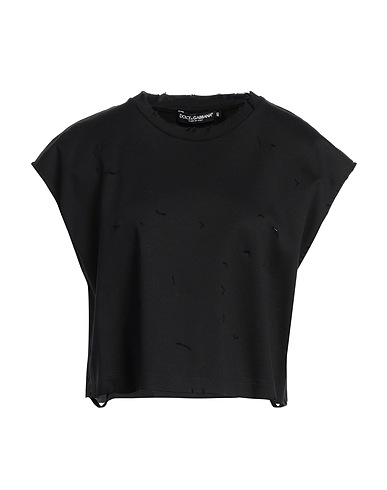 DOLCE&GABBANA Basic T-shirt Black 100% Cotton, Zamak