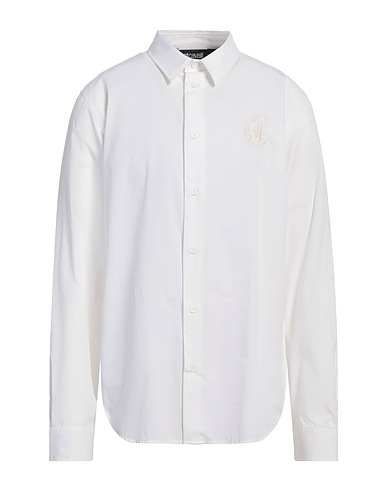 JUST CAVALLI Однотонная рубашка Белый 100% Хлопок