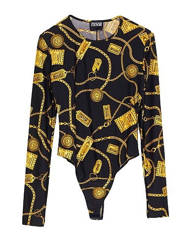 VERSACE JEANS COUTURE TOPWEAR Black 80% Polyamide, 20% Elastane