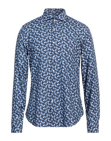GHIRARDELLI Patterned shirt WASHED Azure 65% Cotton, 35% Polyester