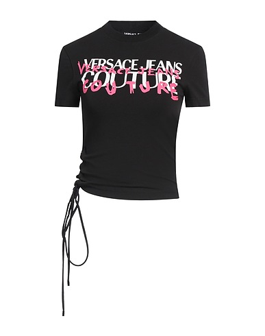 VERSACE JEANS COUTURE T-shirt Black 95% Cotton, 5% Elastane