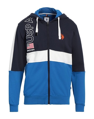 U.S.POLO ASSN. Hooded track jacket  Azure 100% Cotton