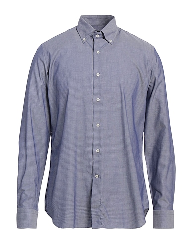 CARLO PIGNATELLI Solid colour shirt Blue 100% Cotton