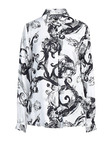 VERSACE JEANS COUTURE Patterned shirts & blouses White 100% Viscose