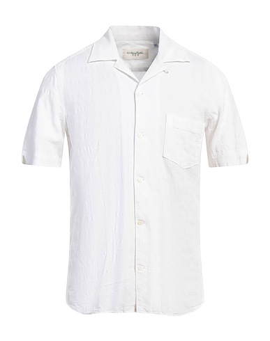 TINTORIA MATTEI 954 Solid color shirt White 70% Cotton, 30% Linen