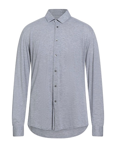 DANIELE ALESSANDRINI HOMME Camicia tinta unita Grigio 100% Cotone