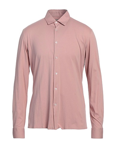 DANIELE ALESSANDRINI HOMME Camicia tinta unita Rosa antico 100% Cotone