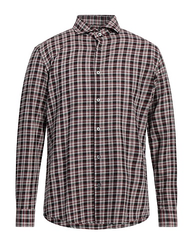 GREY DANIELE ALESSANDRINI Checked shirt 100% Cotton