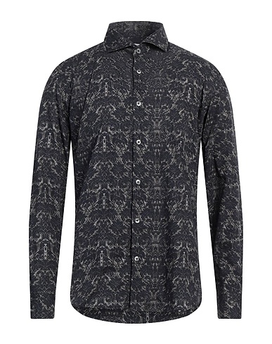GREY DANIELE ALESSANDRINI Patterned shirt Grey 100% Cotton