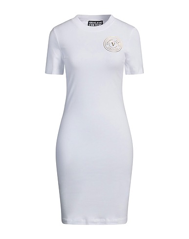 VERSACE JEANS COUTURE Short dress White 95% Cotton, 5% Elastane