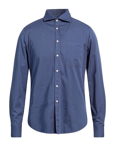 GMF 965 Solid colour shirt Navy blue 100% Cotton