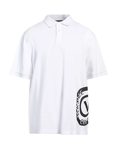 VERSACE JEANS COUTURE Polo shirt BIANCO 100% Cotton, Elastane