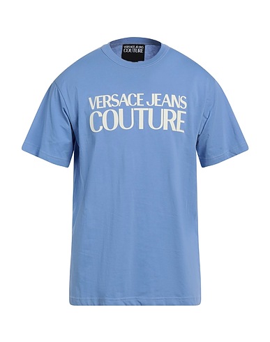 VERSACE JEANS COUTURE T-shirt Sky blue 100% Cotton