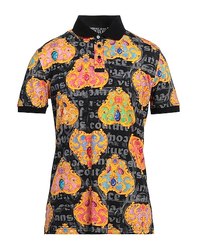 VERSACE JEANS COUTURE Поло NERO 100% Хлопок, Полиэстер, Полиамид, Эластан