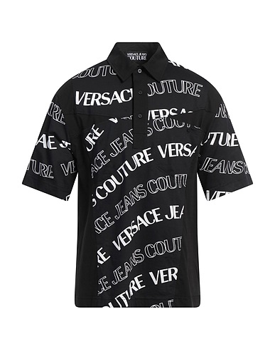 VERSACE JEANS COUTURE Polo Nero 100% Cotone
