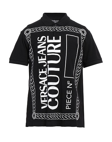 VERSACE JEANS COUTURE Polo shirt Black 100% Cotton