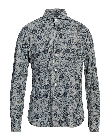 ORIAN Patterned shirt Blue 100% Cotton