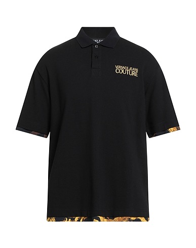 VERSACE JEANS COUTURE Polo shirt Black 100% Cotton