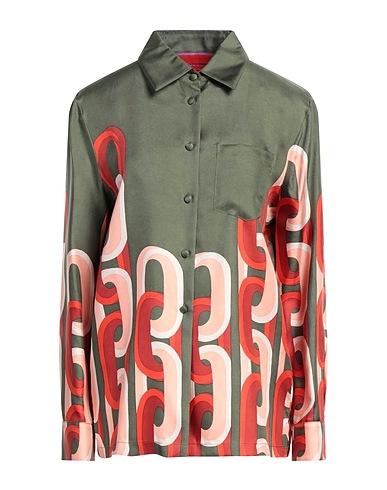 LA DOUBLE J Patterned shirts & blouses Military green 100% Silk