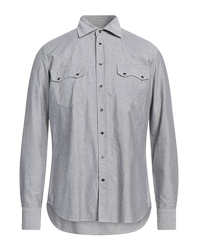 AGHO Solid colour shirt Grey 100% Cotton