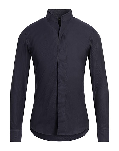 EMPORIO ARMANI Solid color shirt Navy 100% Cotton