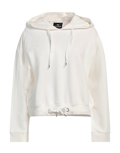 PARAJUMPERS Hooded track jacket  Off white 75% Cotton, 25% Viscose