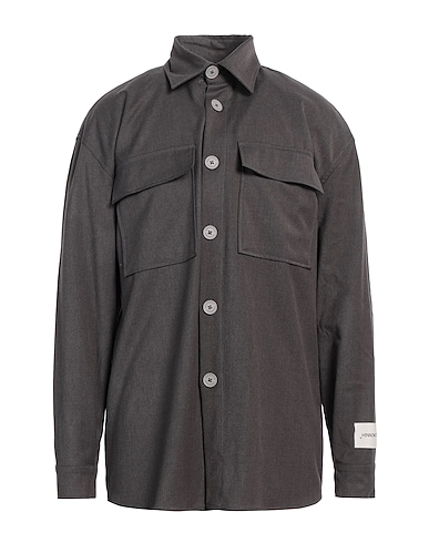 HINNOMINATE Solid colour shirt Grey 64% Polyester, 33% Rayon, 3% Elastane