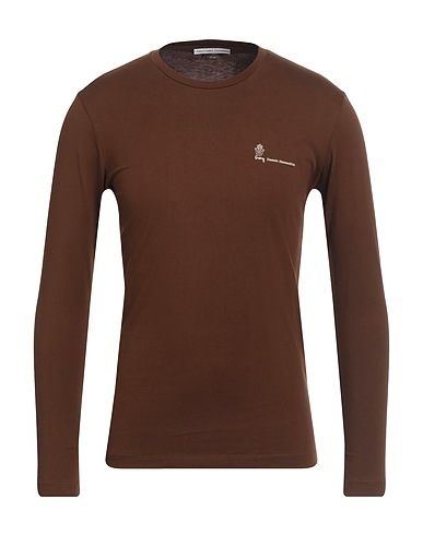 GREY DANIELE ALESSANDRINI T-shirt Marrone 90% Cotone, 10% Elastan