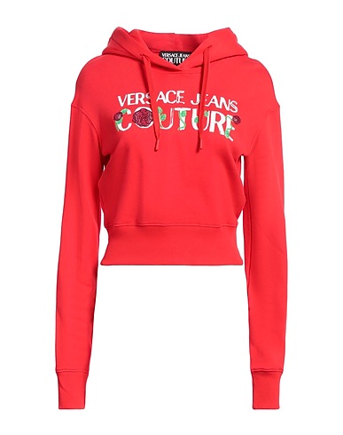 VERSACE JEANS COUTURE Felpa Rosso 100% Cotone, Elastan