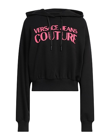VERSACE JEANS COUTURE Felpa Nero 100% Cotone, Elastan