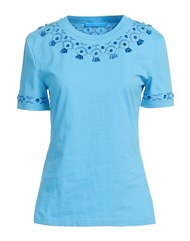 ERMANNO SCERVINO T-shirt Sky blue 100% Cotton, Viscose