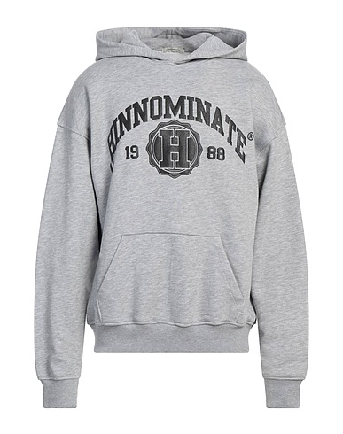 HINNOMINATE Hooded track jacket  Light grey 90% Cotton, 10% Polyester, Elastane