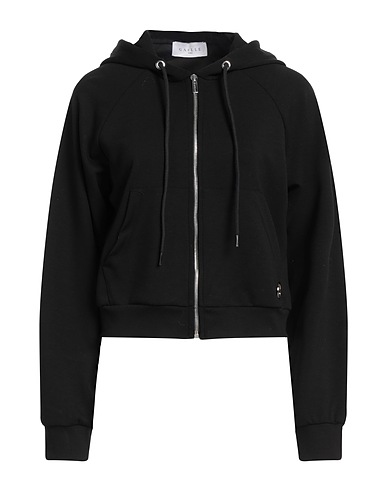 GAëLLE Paris Hooded sweatshirt Black 47% Polyester, 44% Viscose, 9% Elastane