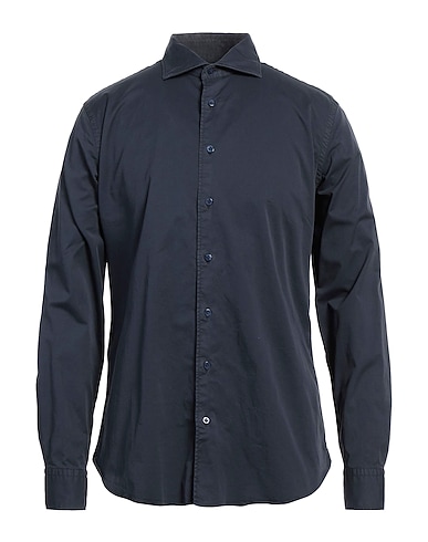 AGHO Solid colour shirt Midnight blue 100% Cotton