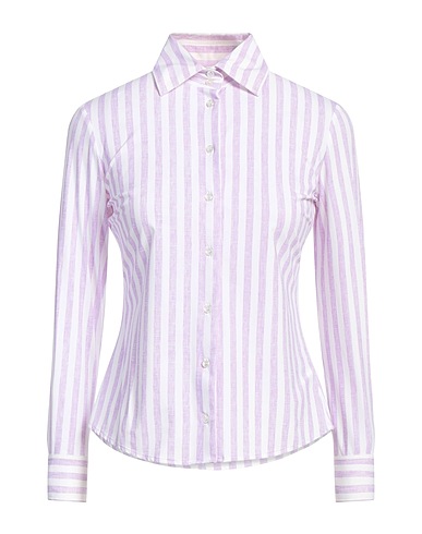 BRIAN DALES Striped shirt Lilac 87% Polyamide, 13% Elastane