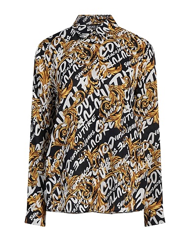 VERSACE JEANS COUTURE Patterned shirts & blouses Black 100% Viscose