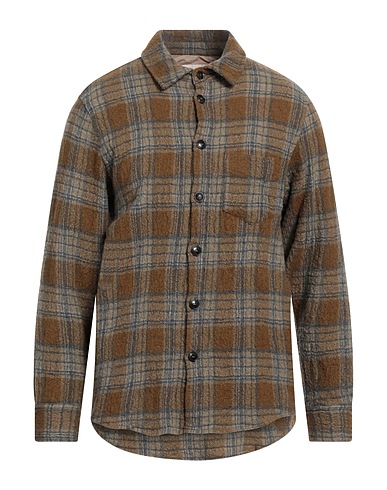 ORIGINAL VINTAGE STYLE Checked shirt Military green 100% Virgin Wool