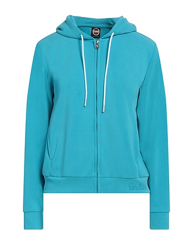 COLMAR Hooded track jacket  Turquoise 50% Modal, 44% Polyester, 6% Elastane