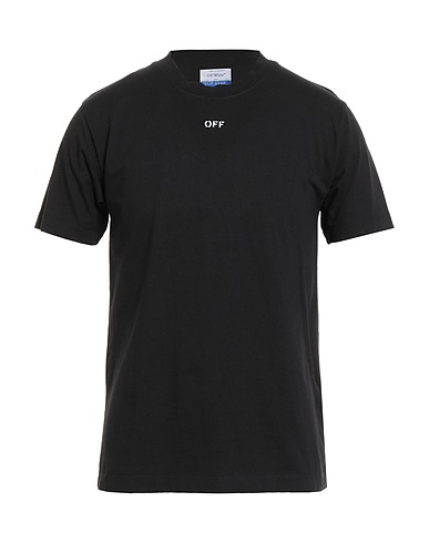 OFF-WHITE™ Basic T-Shirt Schwarz 100% Baumwolle, Elastan
