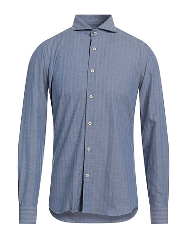 CALLISTO CAMPORA Camicia fantasia Blu chiaro 97% Cotone, 3% Elastan