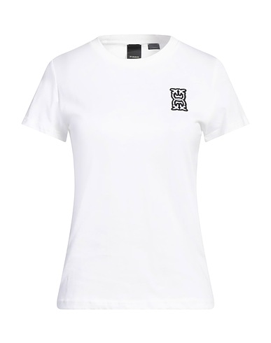 PINKO Basic T-Shirt White 100% Cotton, Elastane, Polyester