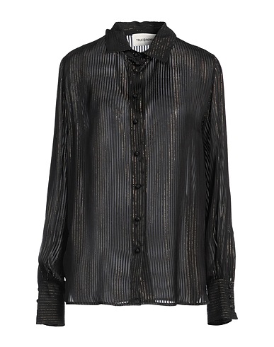 TRUE ROYAL Striped shirt Black 98% Viscose, 2% Metallic fiber