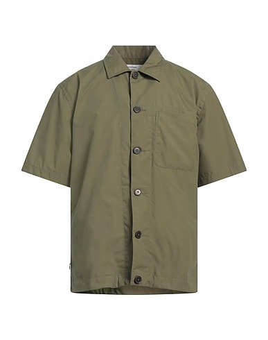 UNIVERSAL WORKS Solid color shirt Military green 65% Recycled polyester, 35% Cotton