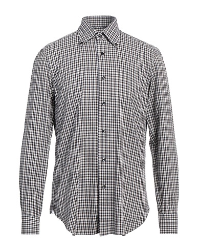 BARBA Napoli Checked shirt CULTO Dark brown 100% Cotton