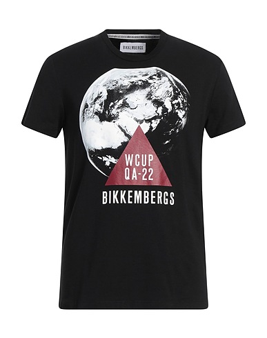 BIKKEMBERGS T-shirt Black 95% Cotton, 5% Elastane